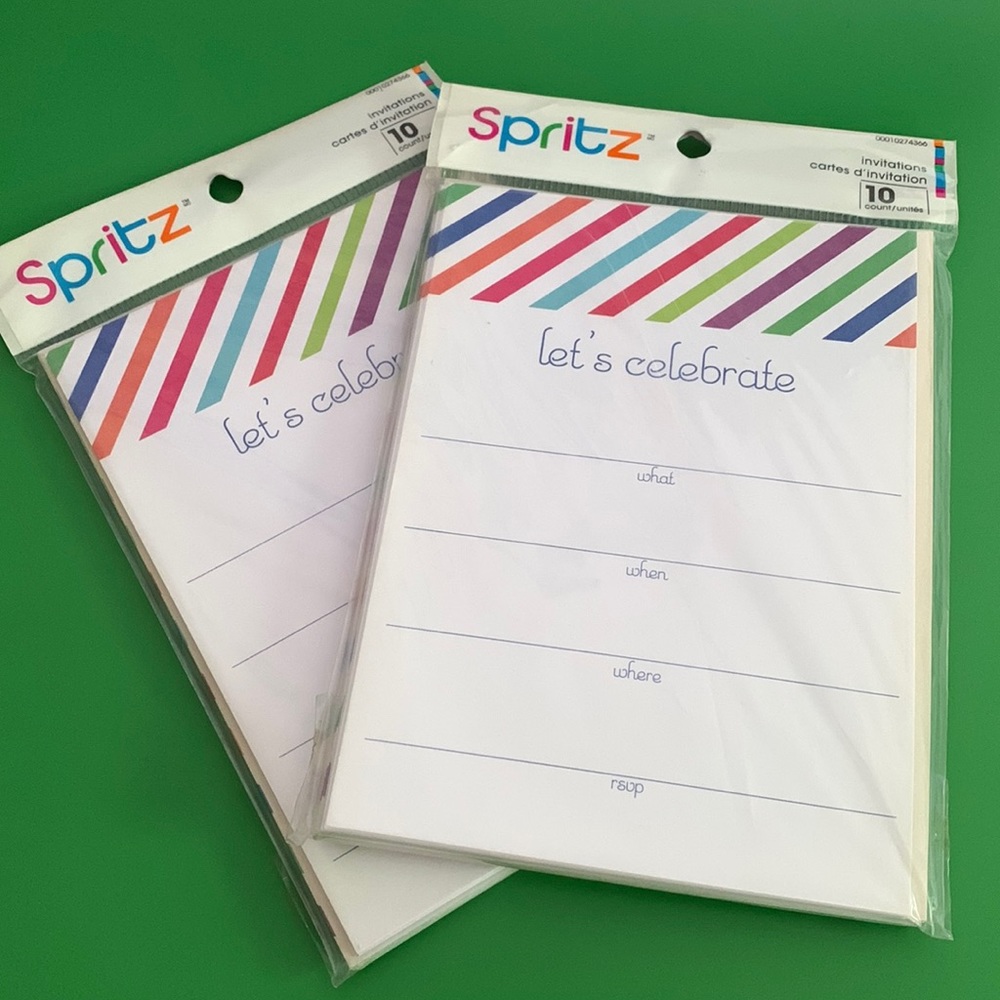 Spritz “Let’s celebrate” invitation cards with envelopes
